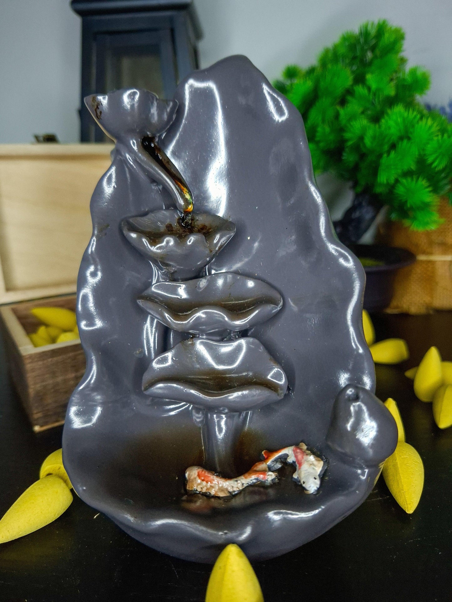 backflow waterfall incense burner relaxing decor