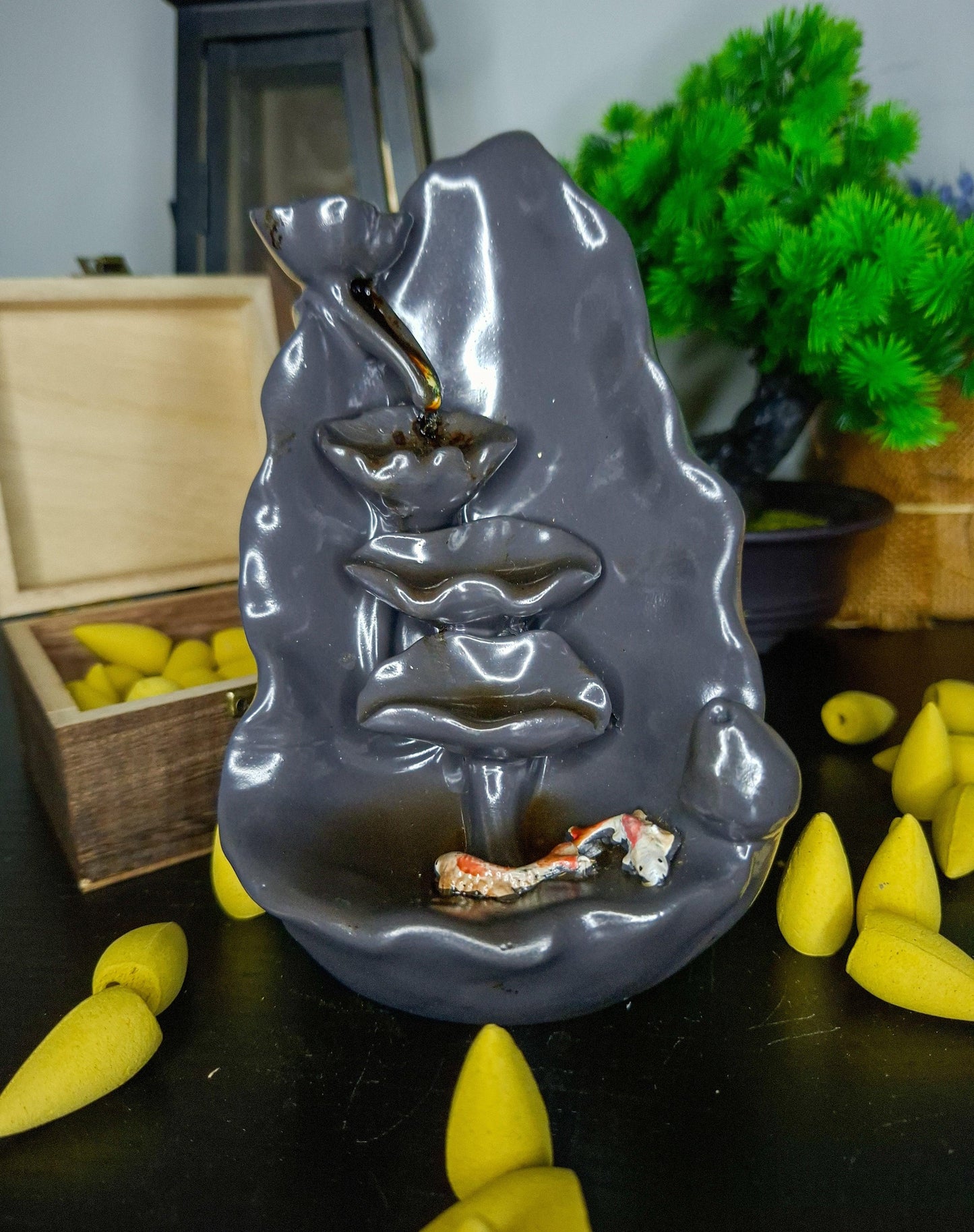 backflow waterfall incense burner relaxing decor