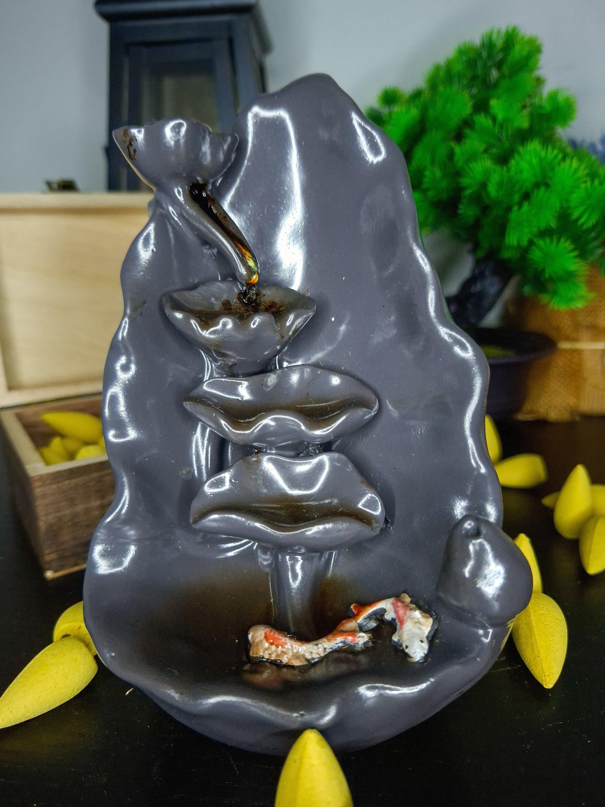 backflow waterfall incense burner relaxing decor
